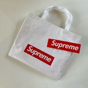 Supreme European Edition Reusable Shopping Tote Bag Woven Handle w/ Logo Sticker